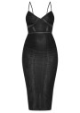 Prettylittlething Siyah Dantel Örgülü Kadın Elbise Cly8140/4