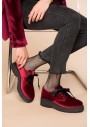 İnci Hakiki Deri Süet Bordo Kadın Klasik Ayakkabı 2741