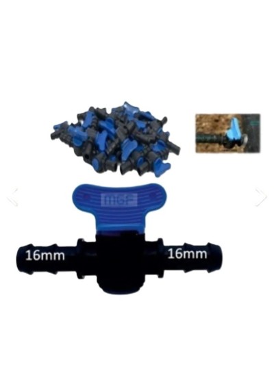 Mgf Plast 16'lık Damla Sulama Plastik Küresel Mini Vana (16x16 mm - 100 Adet)