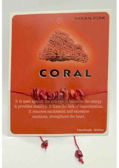 Natural Stone Coral Doğal Taş İpli Bileklik