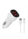 S-link SL-EC30L iPhone Lightning Kablolu 3.4A 2 USB Beyaz Araç Şarj Cihazı