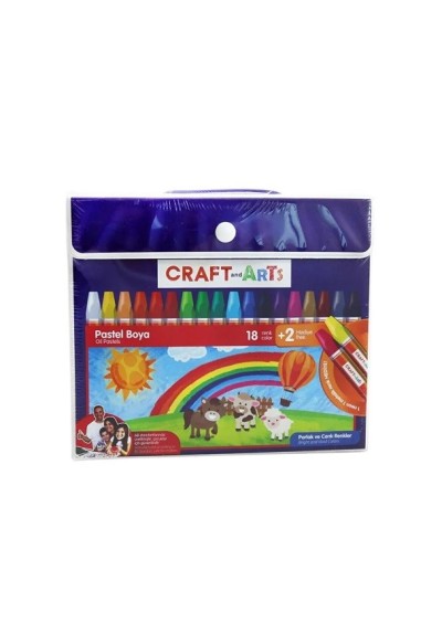 Craft and Arts U1518 18 2 Renk Çantalı Pastel Boya