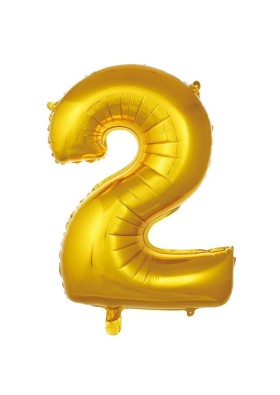 2 Rakam Gold Folyo Balon 100 Cm Dev Boy