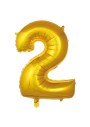 2 Rakam Gold Folyo Balon 100 Cm Dev Boy