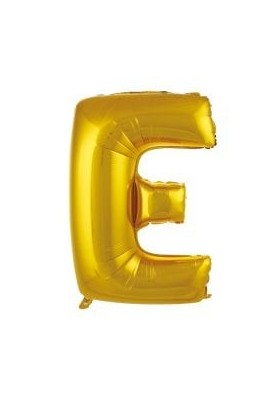 E Harfi Altın Renk Folyo Balon 100 cm