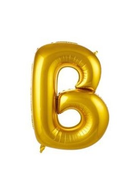 B Harfi Altın Renk Folyo Balon 76 cm