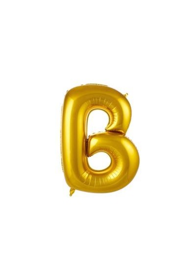B Harfi Altın Renk Folyo Balon 76 cm