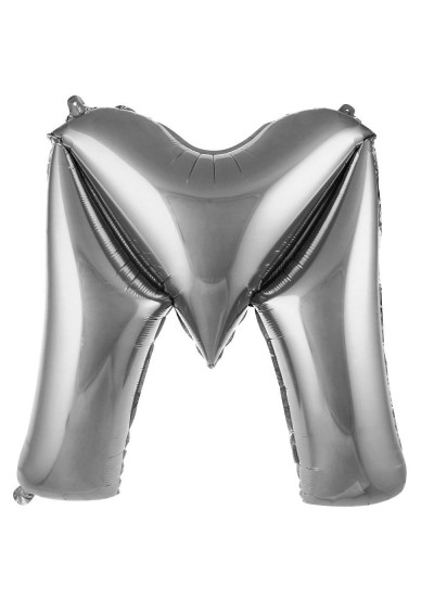 M Harfi Gümüş Renk Folyo Balon 76 cm