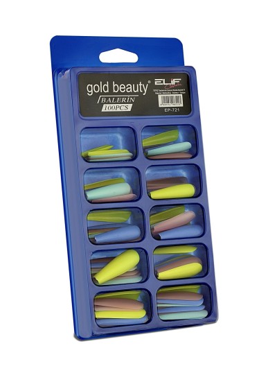 Gold Beauty 100lü Renkli Balerin Takma Tırnak