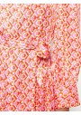 Mizalle Kadın Desenli Kuşaklı Turuncu Elbise M2MZ1030120163