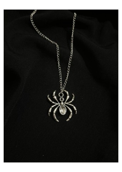 Fashion Jewellery Gümüş Renk Örümcek Kolye