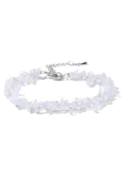 Doğal Kuvars Kristal  Düzensiz Doğal Taş Bileklik