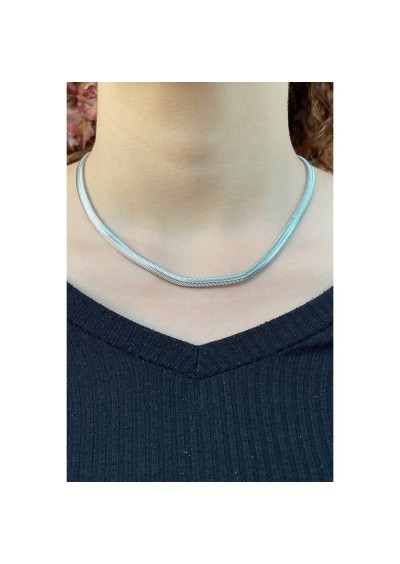 Ressia Gümüş Kaplama Kararmaz İtalyan Yassı Kolye Bileklik Seti