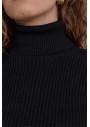 Suud Collection Siyah Balıkçı Yaka Fitilli Kadın Triko Kazak 418135462