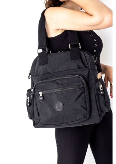 Mega Bag Klınkır Kadın Su Geçirmez El ve Omuz Çanta Siyah