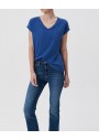 Mavi Cepli Lacivert Basic Kadın Tişört Loose Fit - Bol Rahat Kesim 1600961-30808