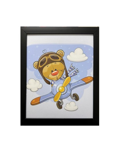 Siyah Çerçeveli Çocuk Odası Tablosu 28x23cm