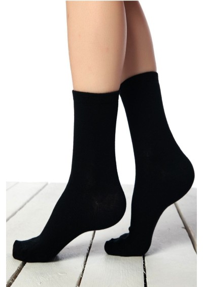 Birmen Socks Kadın Pamuklu Siyah Çorap