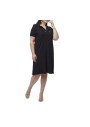 Moda Berray 3010 Siyah Günlük Tarz Lacoste Kumaş Büyük Beden Elbise