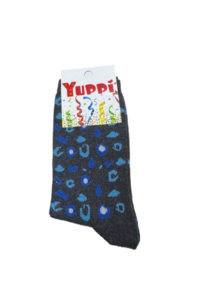 Yuppi Desenli Kadın Çorap Füme