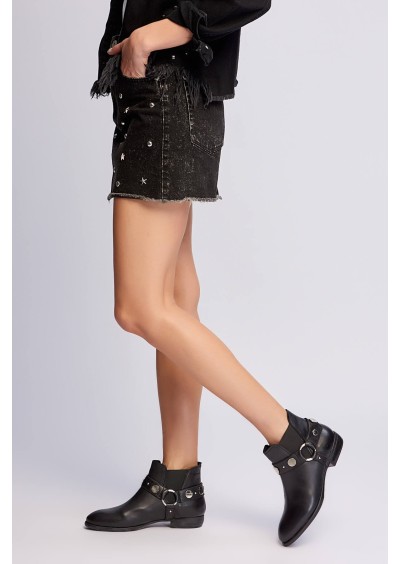 İnci Hakiki Deri Toka Detaylı Siyah Kadın Bot 5219 120130003777