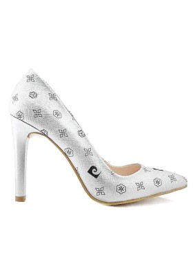 Pierre Cardin 45330 Sivri Burun Kadın Gümüş Renk Topuklu Ayakkabı