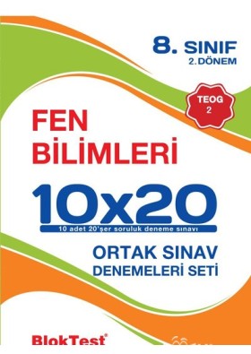 8. Sınıf TEOG 1 Fen Bilimleri 10x20 Denemeleri Seti Blok Test Yayınları