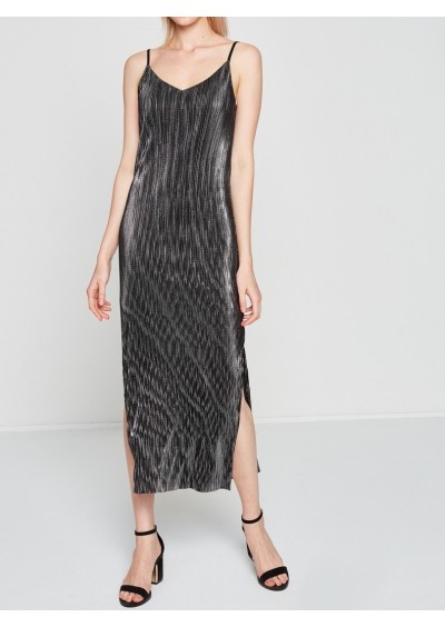 Koton Siyah Gümüş Kadın Elbise 7YAK84145FK999