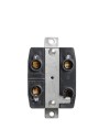 Leviton CS6369 50 Amper, 125/250 Volt, Siyah ve Beyaz Kilitli Gömme Priz, Endüstriyel Sınıf