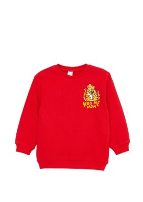 LC Waikiki Bisiklet Yaka Uzun Kollu Baskılı Erkek Çocuk Sweatshirt W3DD68Z1