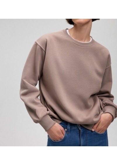 Mavi Bisiklet Yaka Kahverengi Basic Sweatshirt 1610198-70364