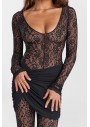 Mistress Rocks Kadın Siyah Dantel Tulum CHR3614