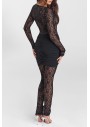 Mistress Rocks Kadın Siyah Dantel Tulum CHR3614
