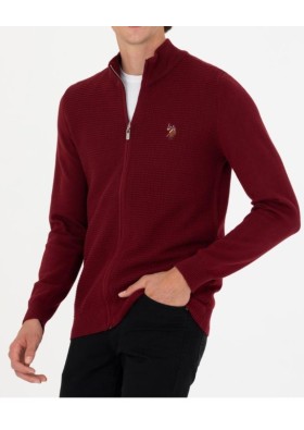 U.S. Polo Assn. Erkek Bordo Basic Triko Hırka G081SZ0TH.000.1629653.VR014