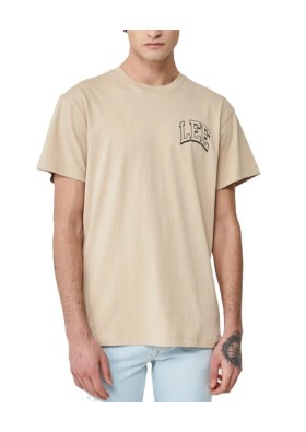 Lee Regular Fit Normal Kesim %100 Pamuk Bisiklet Yaka Bej Tişört