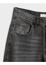 Stradivarius Kadın Orta Bel Jean Bol Paça Gri Pantolon