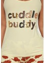 FashıonNova Cuddle Buddy Bear PJ Short Set - Yellow/combo Şortlu Takım