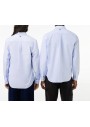 Lacoste Unisex Regular Fit Düğmeli Yaka Çizgili Organik Pamuk Mavi Gömlek CH3553.F6Z