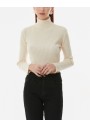 Fullamoda Fitilli Balıkçı Yaka Triko Kazak- Taba 24KGB7215188239-Bej