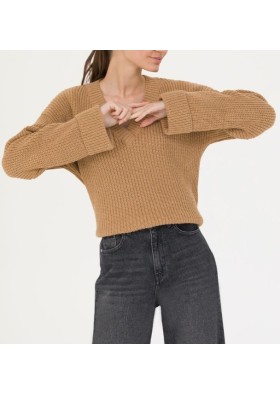 Pierre Cardin Camel Oversize V Yaka Kazak G022SZ0TK.000.1713057.VR015