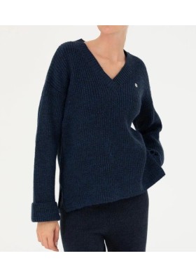 Pierre Cardin Lacivert Oversize V Yaka Kazak G022SZ0TK.000.1713057.VR033
