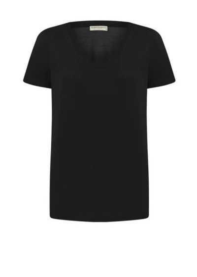 Mudo V Yaka Kısa Kollu Viskon Tişört 1240694017