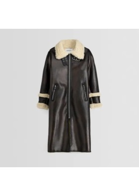 Bershka Kadın Koyu Kahve İçi Suni Kürklü Biker Kaban 6780/514/716