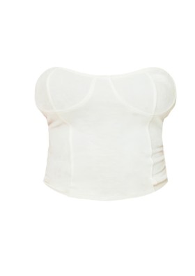 Prettylittlething Şekil Krem Kadife Bardak Detayı Uzun Çizgi Bandeau CNE9126