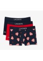 Lacoste Erkek Desenli 3'lü Renkli Boxer 5H0874.9FQ
