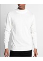 Tudors Erkek Slim Fit Dar Kesim Yarım Balıkçı Yaka Düz Beyaz Triko Kazak KZ15023