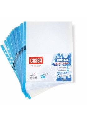 Cassa 7265 Şeffaf Crystal Poşet Dosya 80 Mikron A4 (50 Adet)