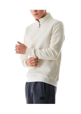 Fullamoda Yazı Baskılı Yarım Fermuarlı Dik Yaka Sweatshirt