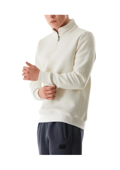Fullamoda Yazı Baskılı Yarım Fermuarlı Dik Yaka Sweatshirt