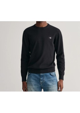 GANT Erkek Siyah Regular Fit Bisiklet Yaka Kazak 8030561.5